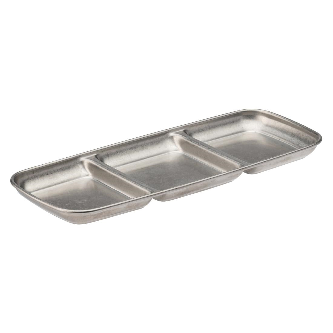 Utopia Artemis Triple Dip Trays Rumbled Steel 225x90mm (12 Pack)