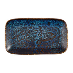 Churchill Inked Fresco Cascade Natural Deep Trays Blue 260x150mm 6pk