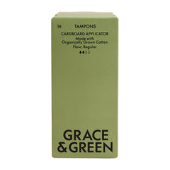 Grace & Green Organic Cotton Applicator Tampons, Regular (16 Pack)