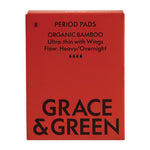 Grace & Green Organic Bamboo Period Pads, Heavy (8 Pack)