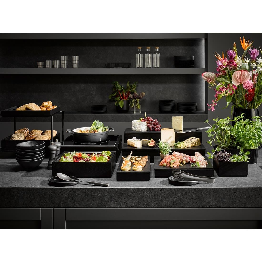 APS VALO Wooden Box Black GN 1/6 176x162x85mm