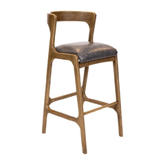Copenhagen Bar Chair Weathered Oak & Bison Smoke Vinyl (6 Pack)