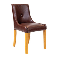 Bath Dining Chair Soft Oak & Bison Espresso Vinyl (6 Pack)