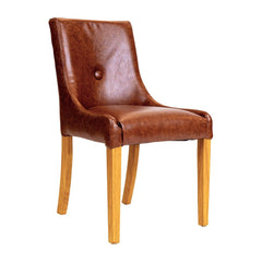 Bath Dining Chair Soft Oak & Bison Tan Vinyl — Pack of 6
