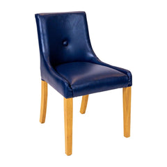 Bath Dining Chair Soft Oak & Bison Midnight Vinyl (6 Pack)