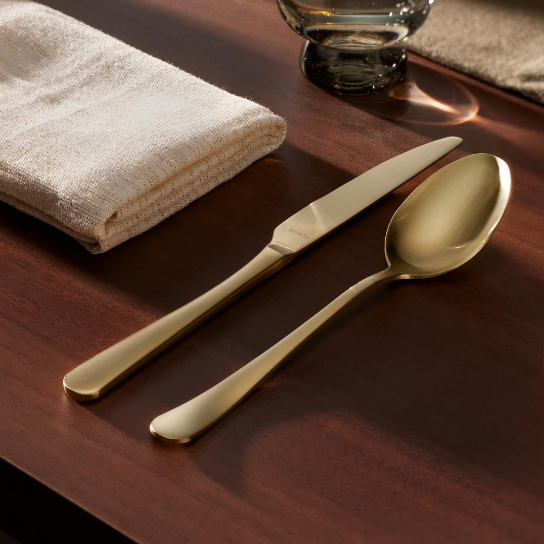 Amefa Austin Dessert Knives Champagne PVD (Pack 12)