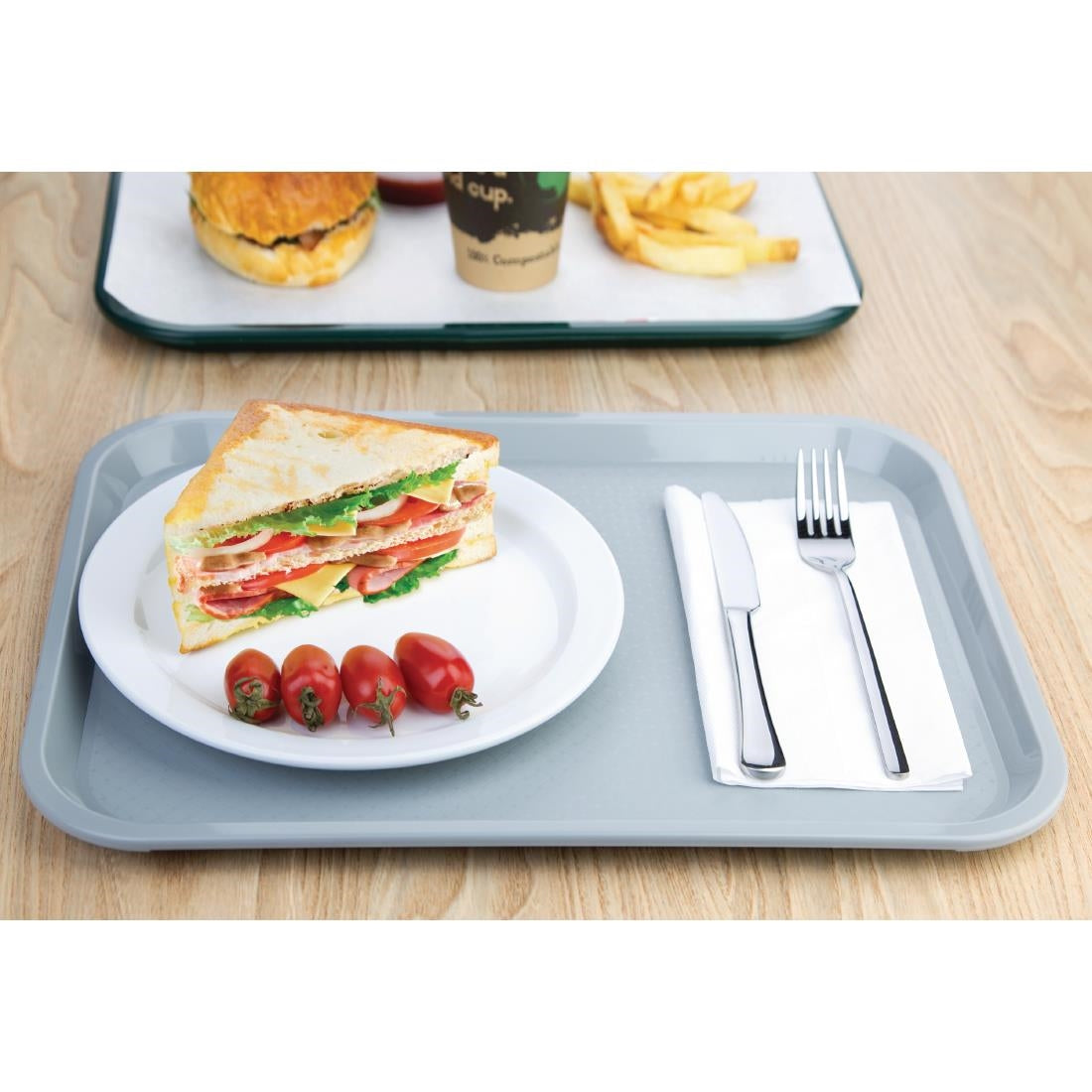 Olympia Kristallon PP Rectangular Tray Grey 305x415mm