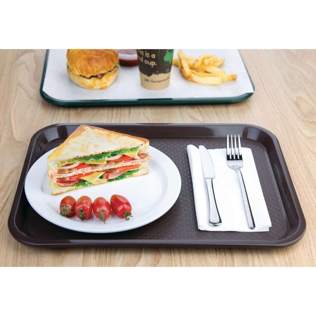 Olympia Kristallon PP Rectangular Tray Brown 305x415mm