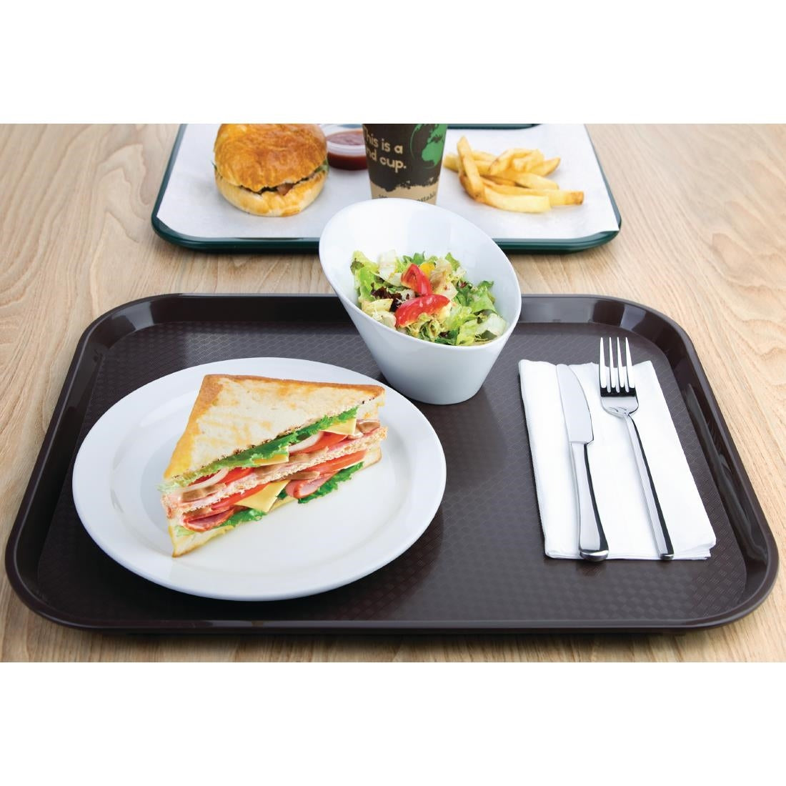 Olympia Kristallon PP Rectangular Tray Brown 350x450mm
