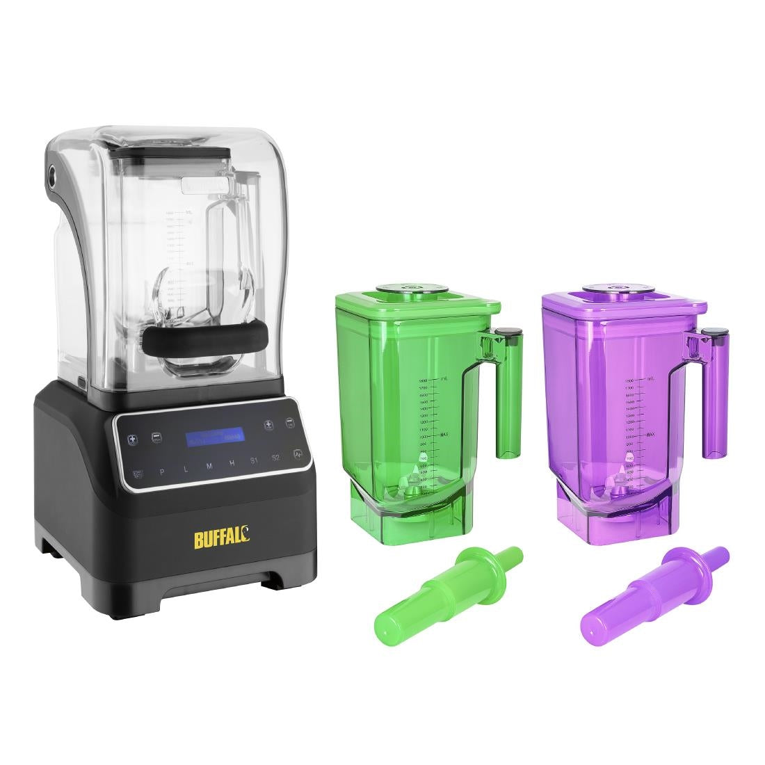 Buffalo Digital Silent Bar Blender 1.8Ltr with 2x Jugs Bundle