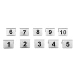 Olympia Brushed Steel Table Numbers 1-10