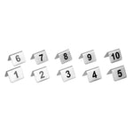 Olympia Brushed Steel Table Numbers 1-10
