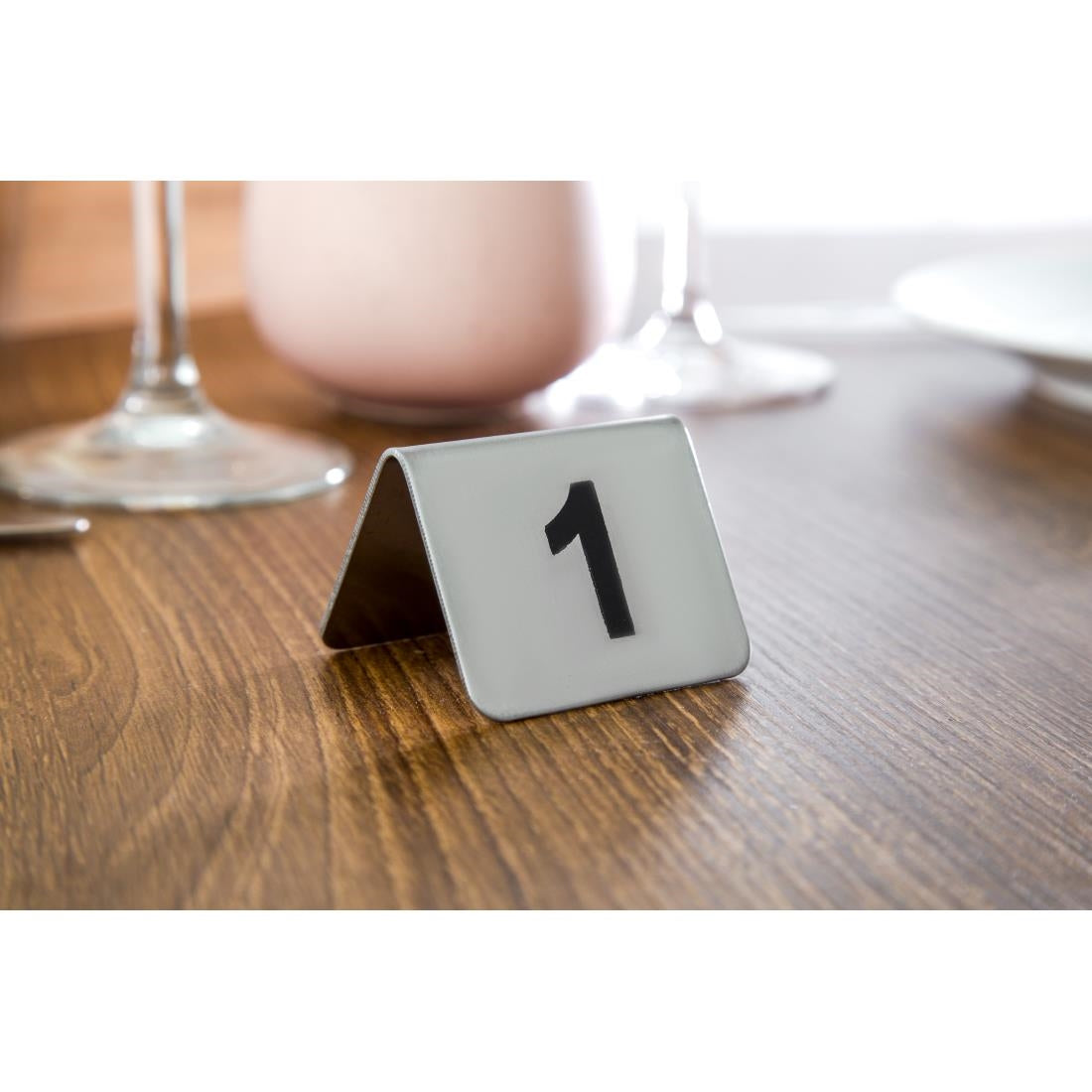 Olympia Brushed Steel Table Numbers 1-10