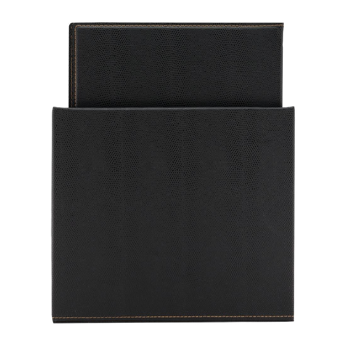 Securit Contemporary A4 Menu Covers with Wooden Storage Box Black