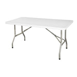 Bolero PE Rectangular Folding Table White 5ft (Single)