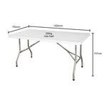 Bolero PE Rectangular Folding Table White 5ft (Single)