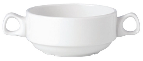 Steelite Simplicity White Handled Stacking Soup Cups 285ml (Pack of 36)