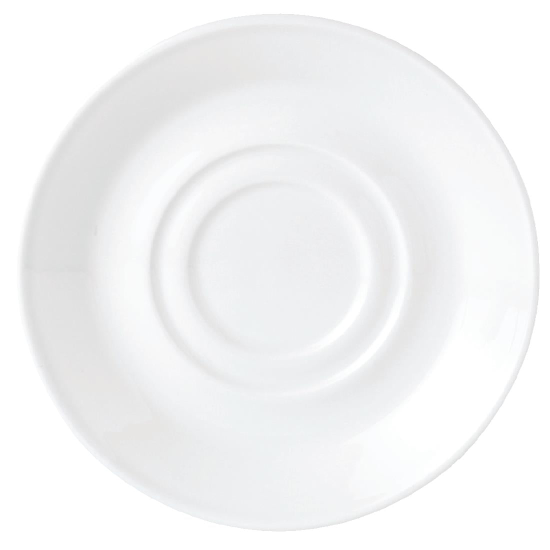Steelite Simplicity White Low Empire Small Saucers Double Well 117mm (36 Pack)