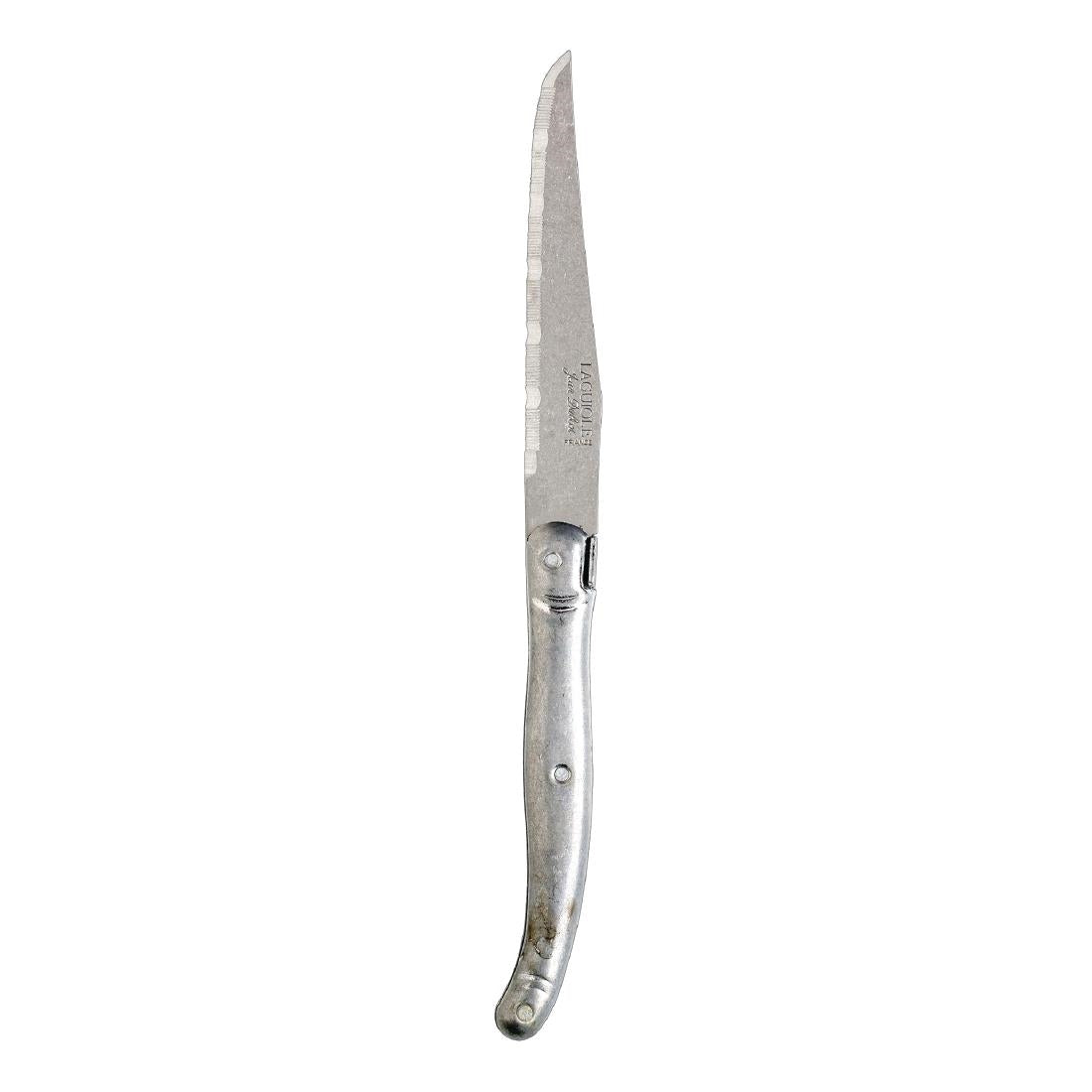 Laguiole Serrated Steak Knives Vintage Stainless Steel Handle (6 Pack)