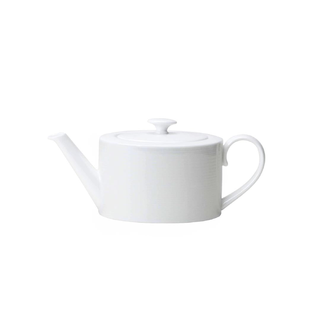 William Edwards Spiro Oval Teapots 550ml White (6 Pack)