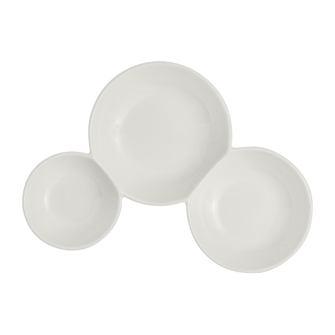 Rene Ozorio White Album 3 Compartment Gourmet Sauce Dishes 200ml (12 Pack)