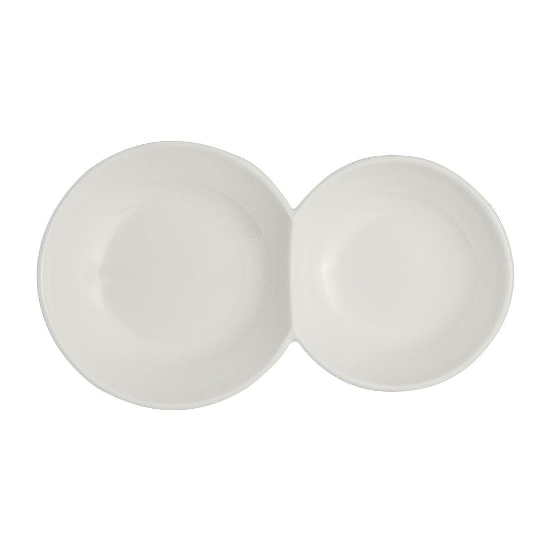 Rene Ozorio White Album 2 Compartment Gourmet Sauce Dishes 170ml (12 Pack)