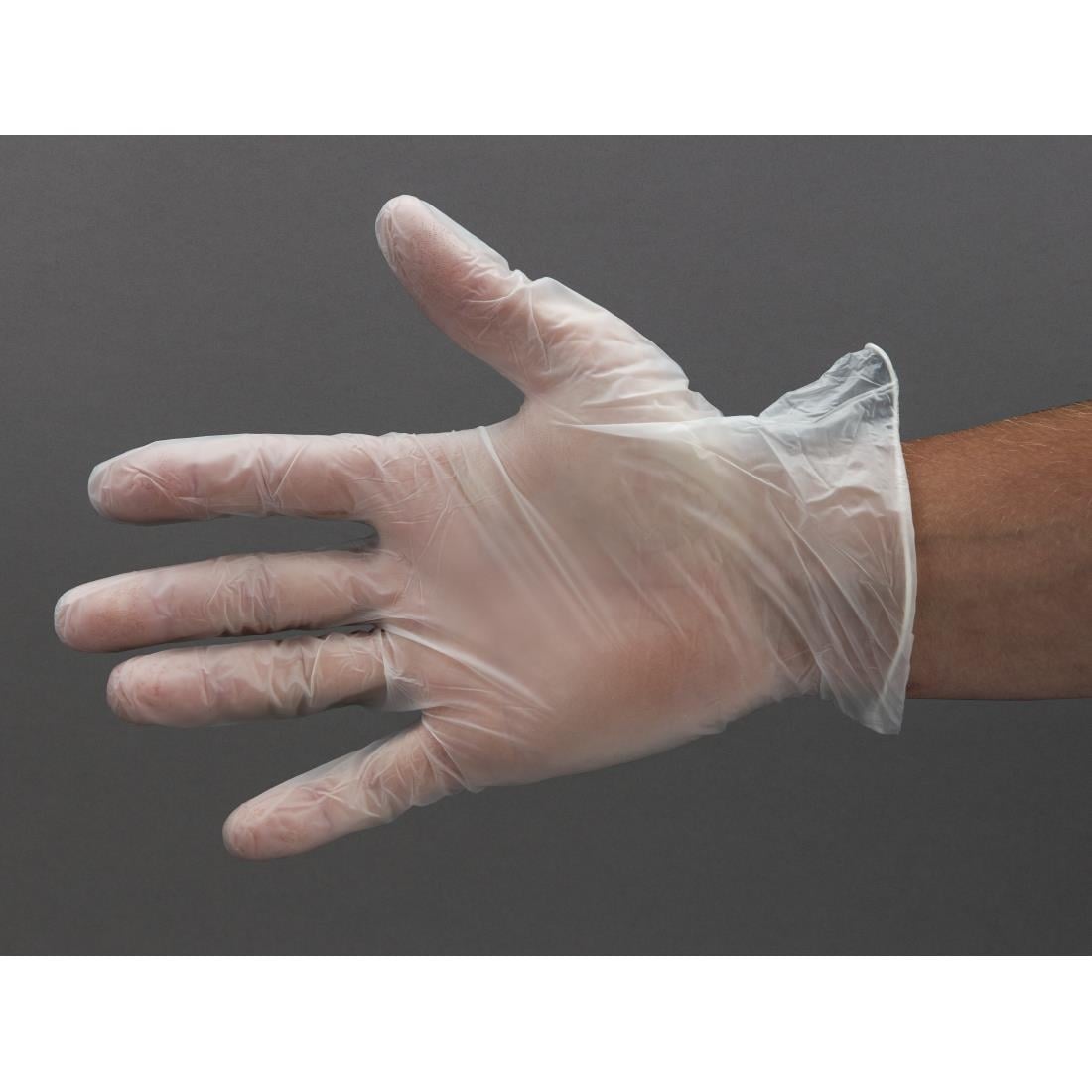 Vogue Powder-Free Vinyl Gloves Clear Medium (100 Pack)