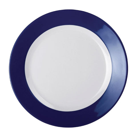 Olympia Kristallon Gala Colour Rim Melamine Plate Blue 268mm (Pack of 6)