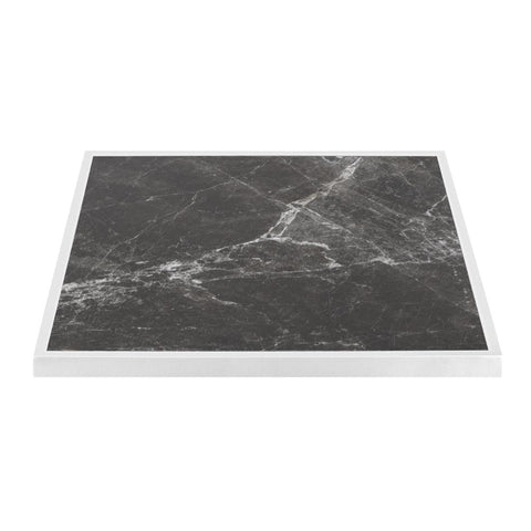 Bolero Dark Granite Effect Outdoor Fibre Glass Table Top White Trim 700mm