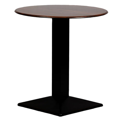 Turin Metal Base 600mm Round Dining Table with Laminate Top in Walnut