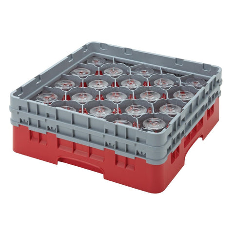 Cambro Camrack Red 20 Compartments Max Glass Height 156mm