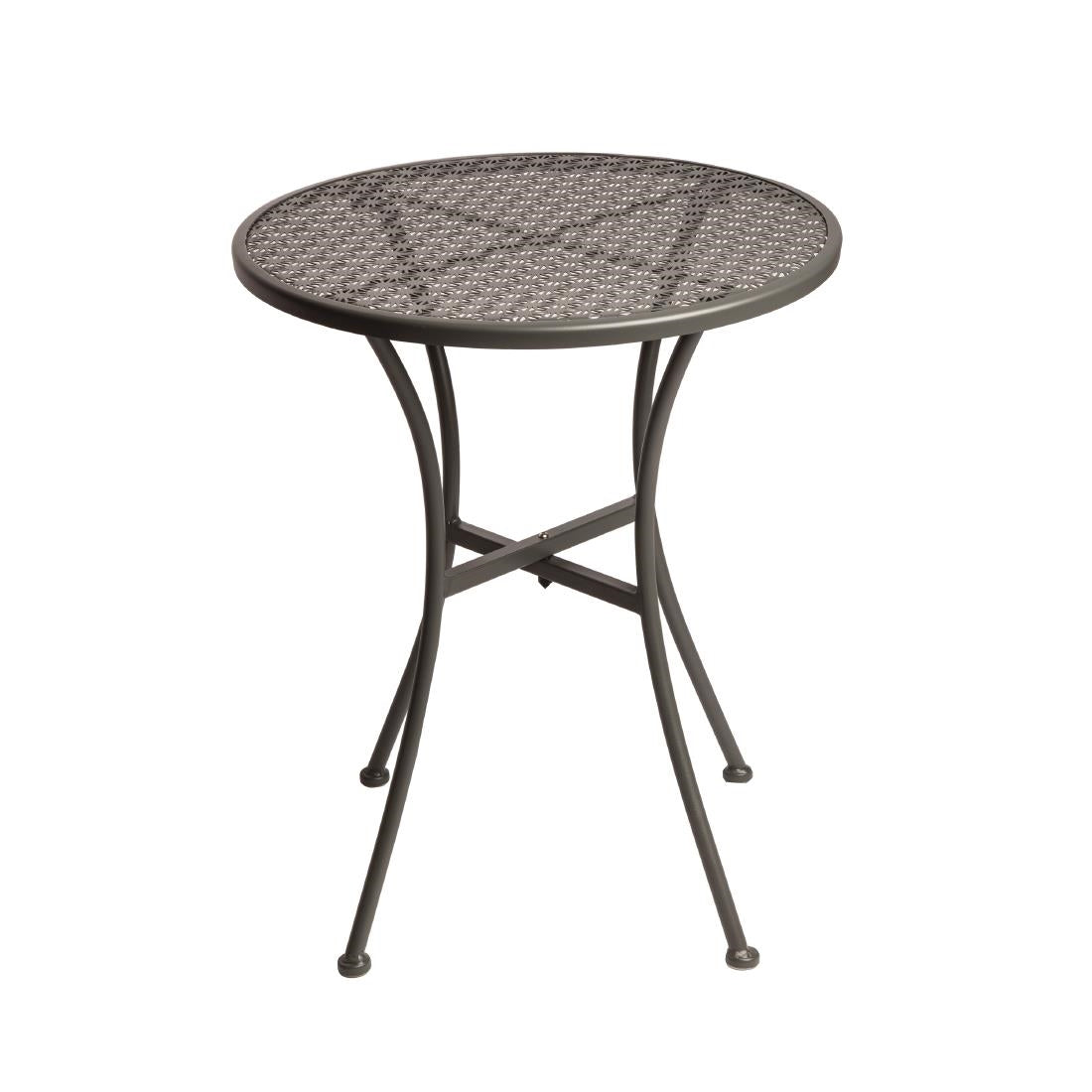 Bolero Round Steel Patterned Bistro Table Grey 600mm product image