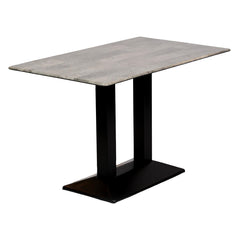 Turin Rectangle Dining Table Concrete Laminate Top Metal Base