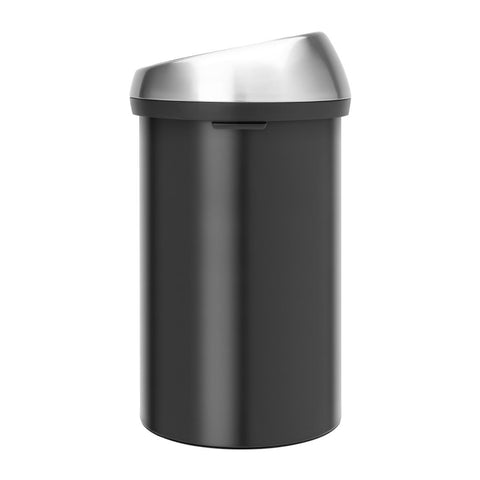 Brabantia Soft Touch Plastic Bin Matt Black with Steel Lid 60Ltr