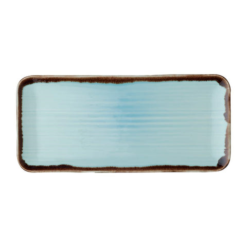 Dudson Harvest  Organic Coupe Rectangular Platter Turquoise 246mm (Pack of 6)