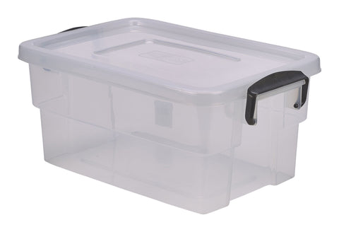 Genware 10270 Storage Box 13L W/ Clip Handles - Pack of 4