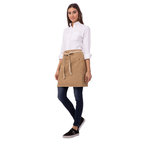 Chef Works Urban Austin Denim Half Bistro Apron Natural