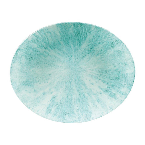 Churchill Stone Oval Coupe Plates Aquamarine product image