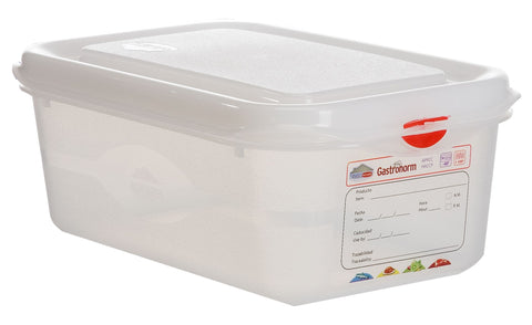 Genware 12410 GN Storage Container 1/4 100mm Deep 2.8L - Pack of 6