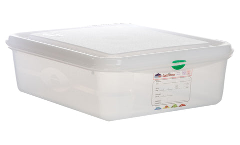 Genware 12470 GN Storage Container 1/2 100mm Deep 6.5L - Pack of 6
