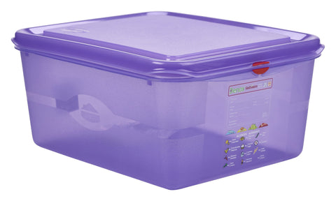 Genware 12480AL Allergen GN Storage Container 1/2 150mm Deep 10L - Pack of 6