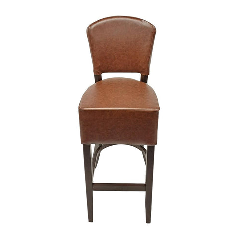 Hanoi Bar Chair in Dark Walnut with Bison Espresso Vinyl (Pack of 2)