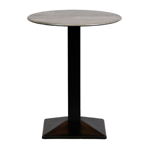 Turin Metal Base 600mm Round Poseur Table with Laminate Top in Concrete