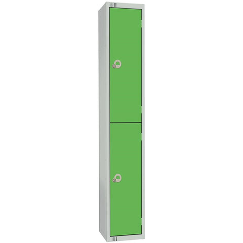 Elite Double Door Coin Return Locker with Sloping Top Graphite Green