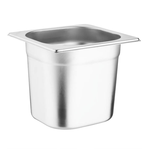Vogue Stainless Steel Gastronorm Tray Set with Lids 1/6 (Pack of 6)