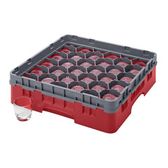 Cambro Camrack 30-Compartment Glass Rack Red 92mm Max Height