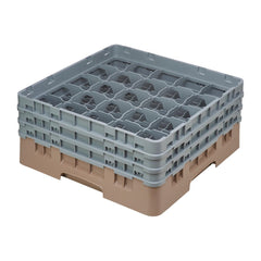 Cambro Camrack 25 Compartment Glass Rack Beige 174mm Max Height