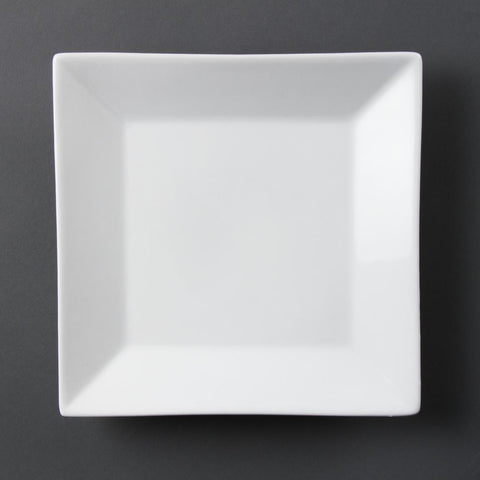 Olympia Whiteware Square Plates Wide Rim 250mm (Pack of 6)