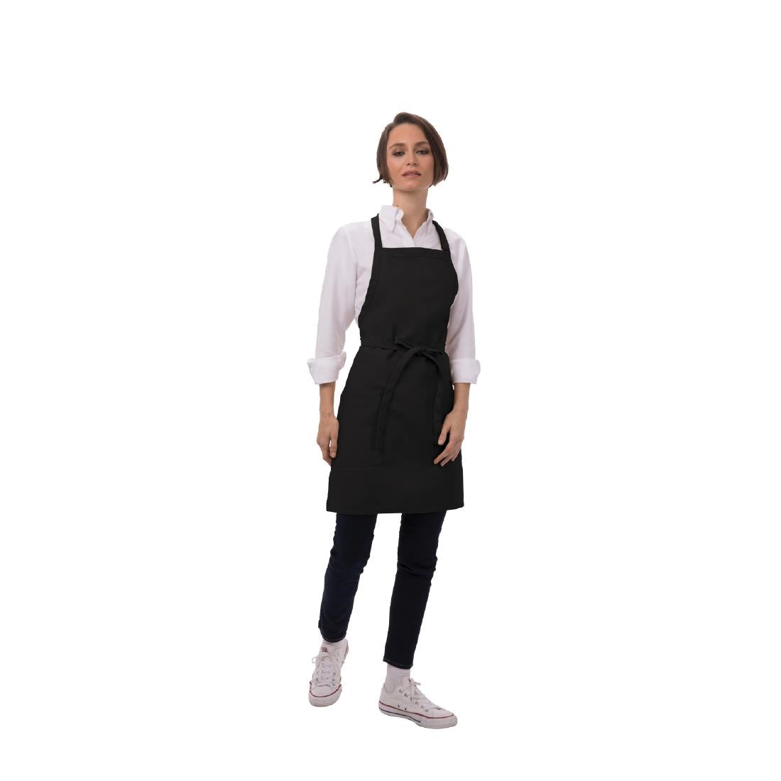 Chef Works Two Patch Pocket Bib Apron Black product image