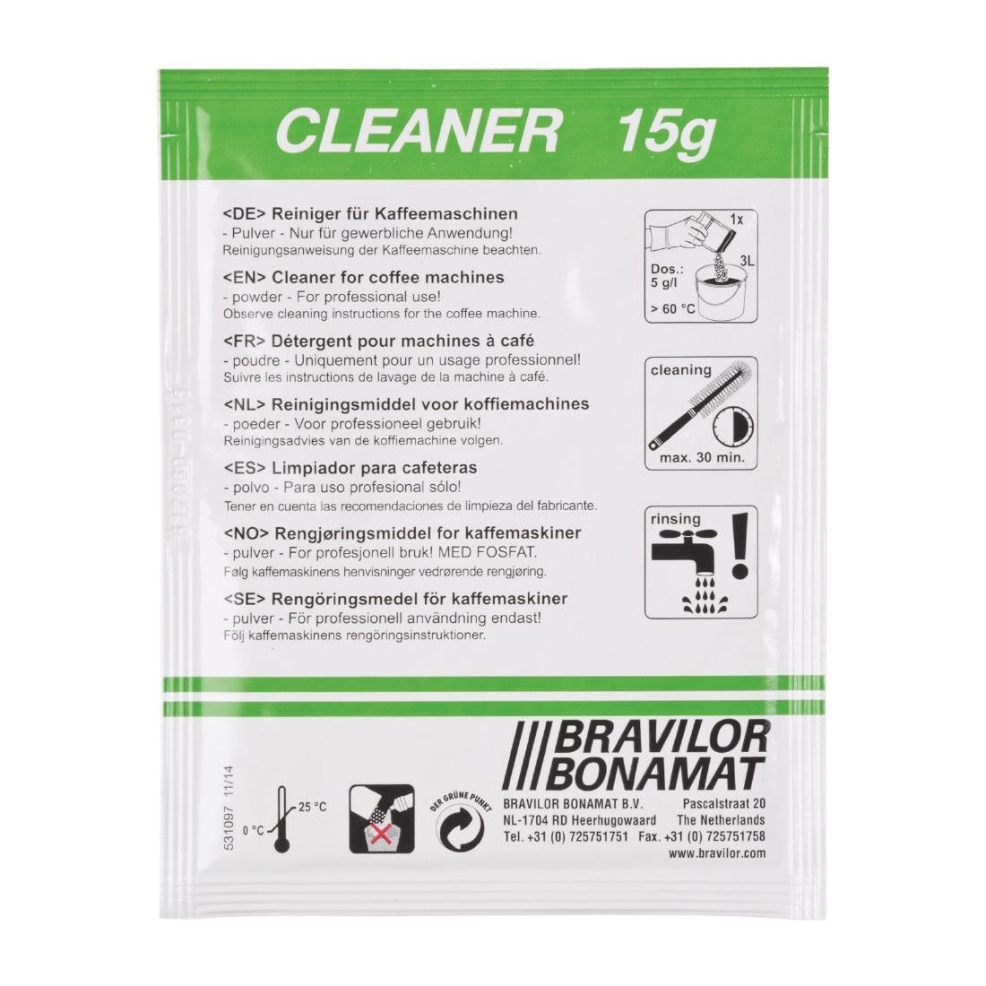 Bravilor Coffee Machine Cleaner 15g Sachets product image